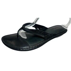 Born Black Leather Thong Sandals Women’s 9 / EU 40 Comfort Slide Flip Flop